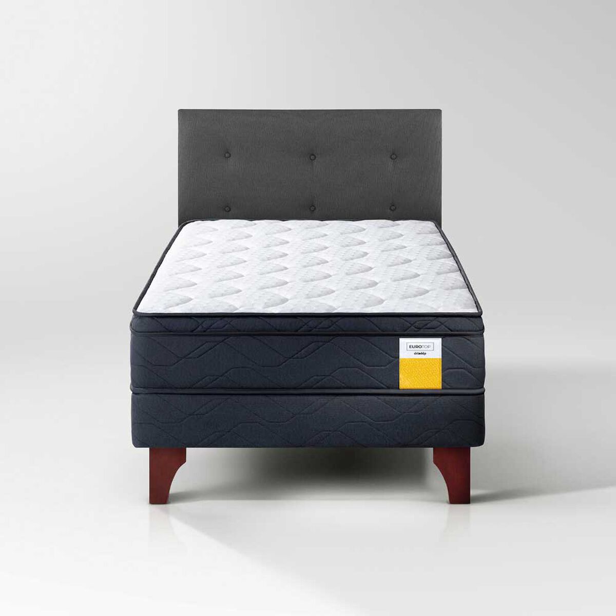 Cama Europea Drimkip 1,5 Plazas Eurotop + Respaldo Royal
