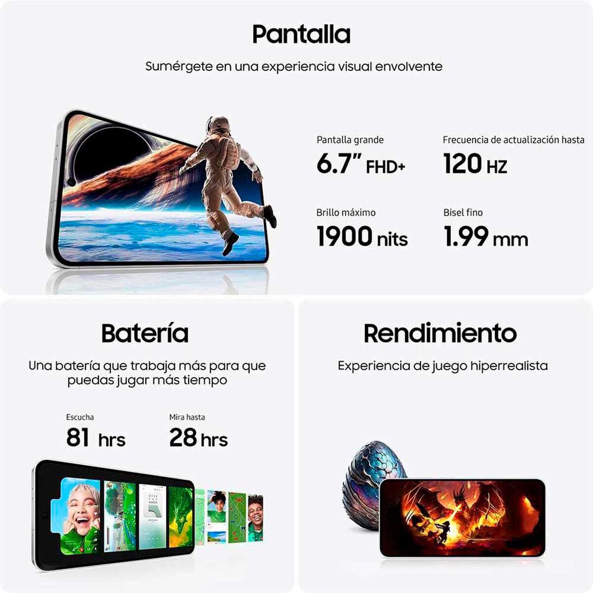 Celular Samsung Galaxy S24 FE 5G 256GB 6,7" Negro