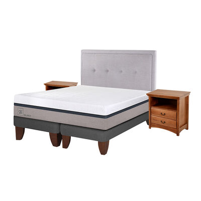 Imagen 2 del producto Cama Europea CIC Base Dividida King Balance + Respaldo + 2 Veladores Ganges