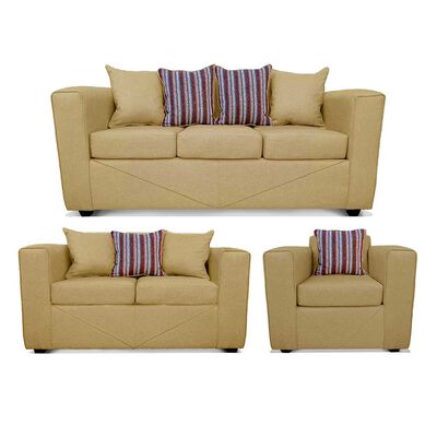 Juego de Living Elegant Detail Santa Fe Sofá 3 Cuerpos + Sofá 2 Cuerpos + Sillón 1 Cuerpo Beige