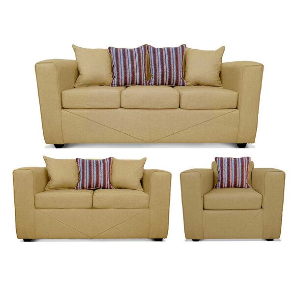 Juego de Living Elegant Detail Santa Fe Sofá 3 Cuerpos + Sofá 2 Cuerpos + Sillón 1 Cuerpo Beige