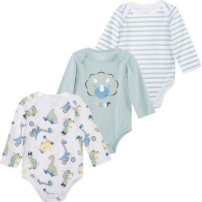 Pack 3 Body Estampado Manga Larga de Algodón Bebo Chess Baby