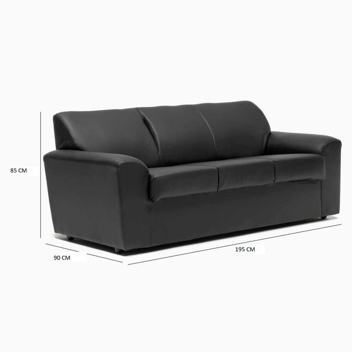 Juego de Living Cabsur Milan Sofá 3 Cuerpos + Sofá 2 Cuerpos PU Negro