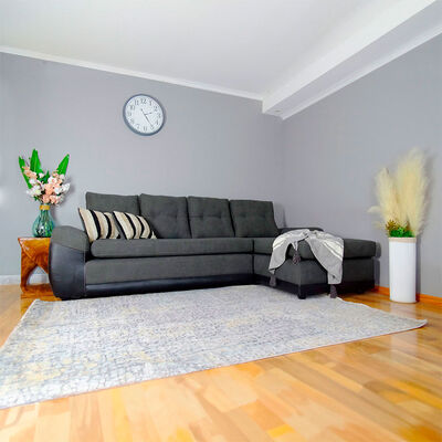 Imagen 1 del producto Seccional Derecho Elegant Houston Cheise Tela/PU 5 Cuerpos Gris