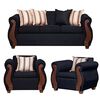 Juego de Living Ruzam Mobel Bego&ntilde;a Sof&aacute; 3 Cuerpos + Dos Sillones 1 Cuerpo Lino Negro