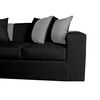 Sof&aacute; Muebles MYM Benjamin 3 Cuerpos + Dos Pouf 1 Cuerpo Negro Gris
