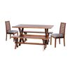 Juego de Comedor Latam Home Sevilla Tenerife 2 Sillas + 2 Bancas Lino Gris Claro