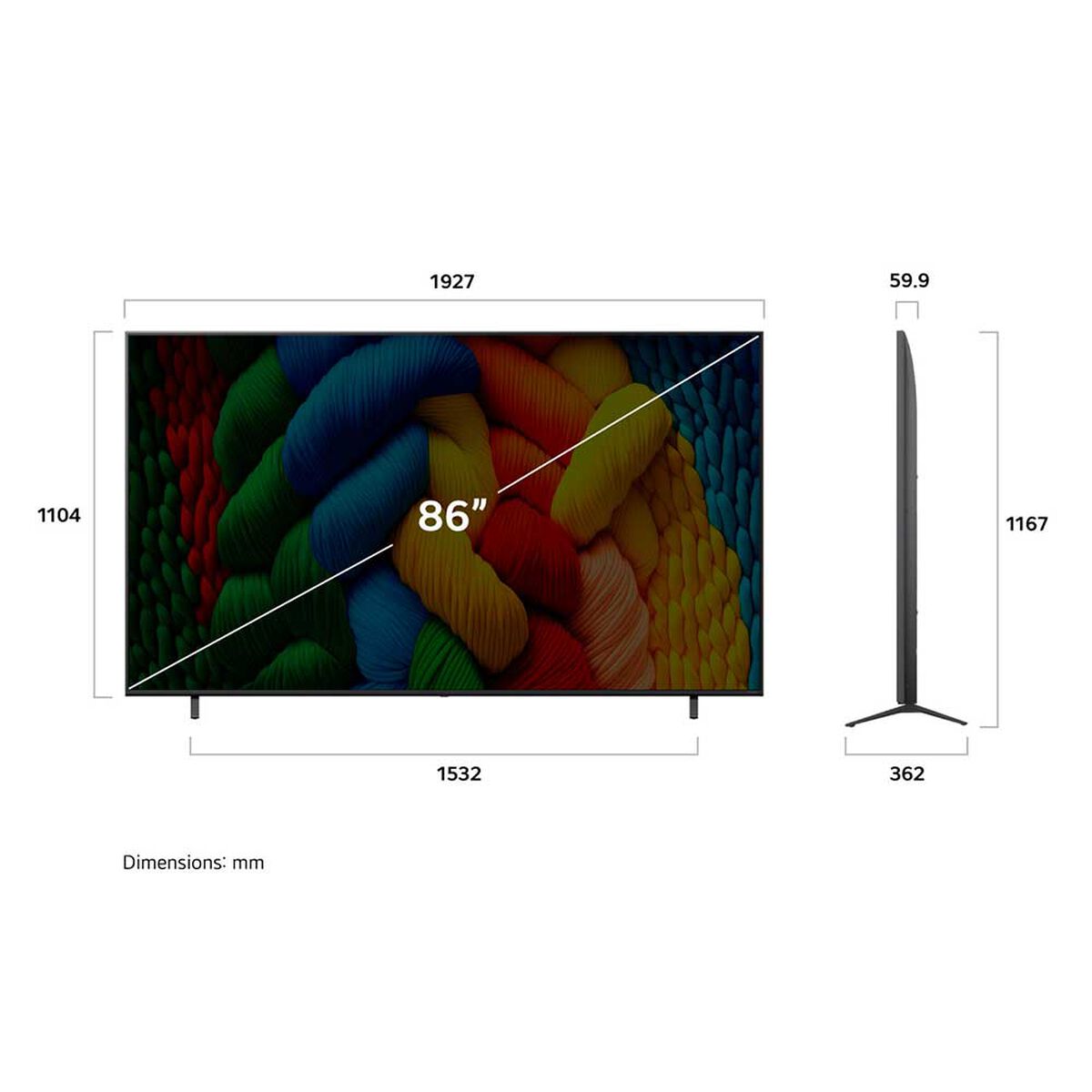 LED 86" LG 86NANO80ASA.AWH 4K Ultra HD