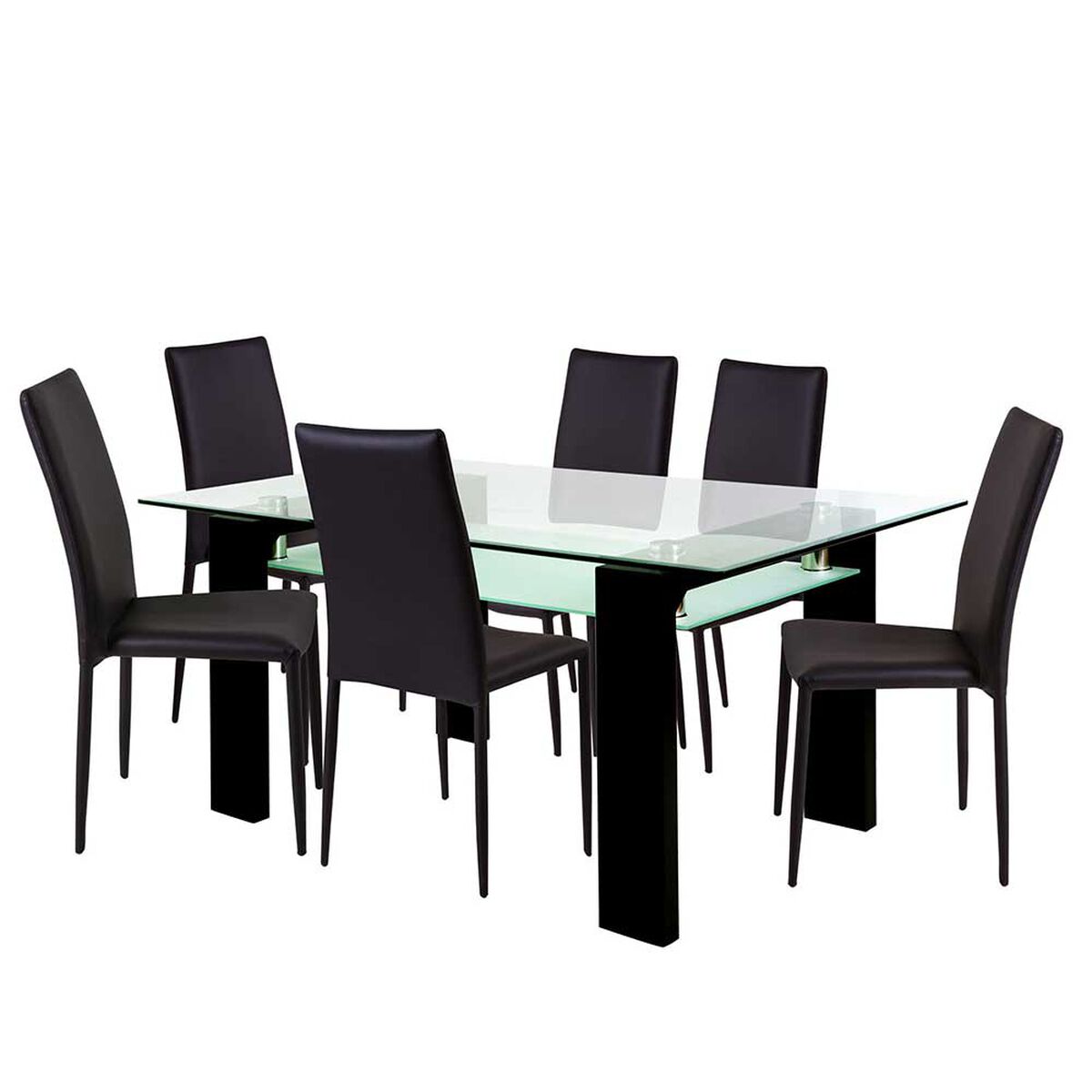 Juego de Comedor Universal Market Kansas Negro Negro 6 Sillas
