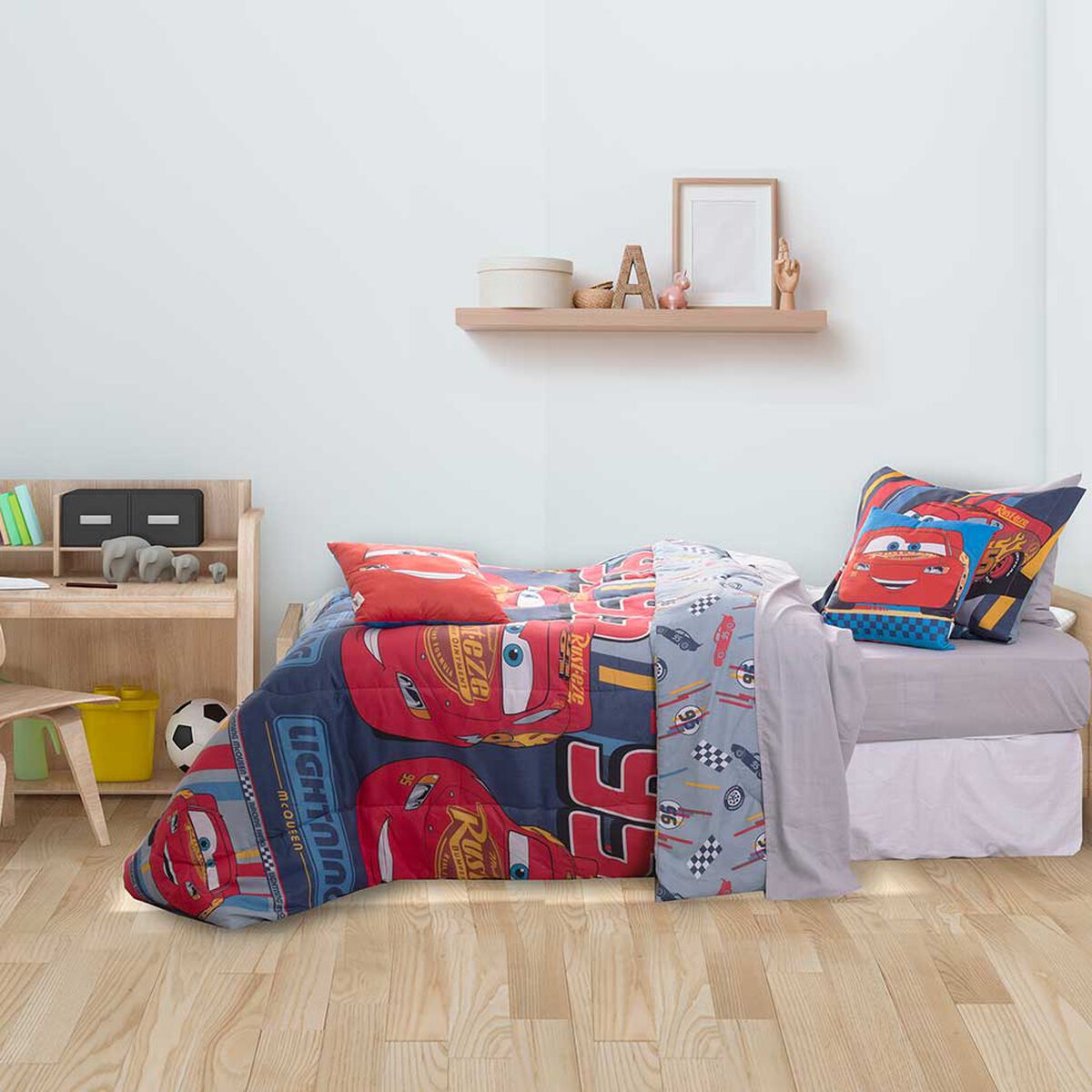 Plumón Microfibra Sherpa Disney Cars 1,5 Plazas