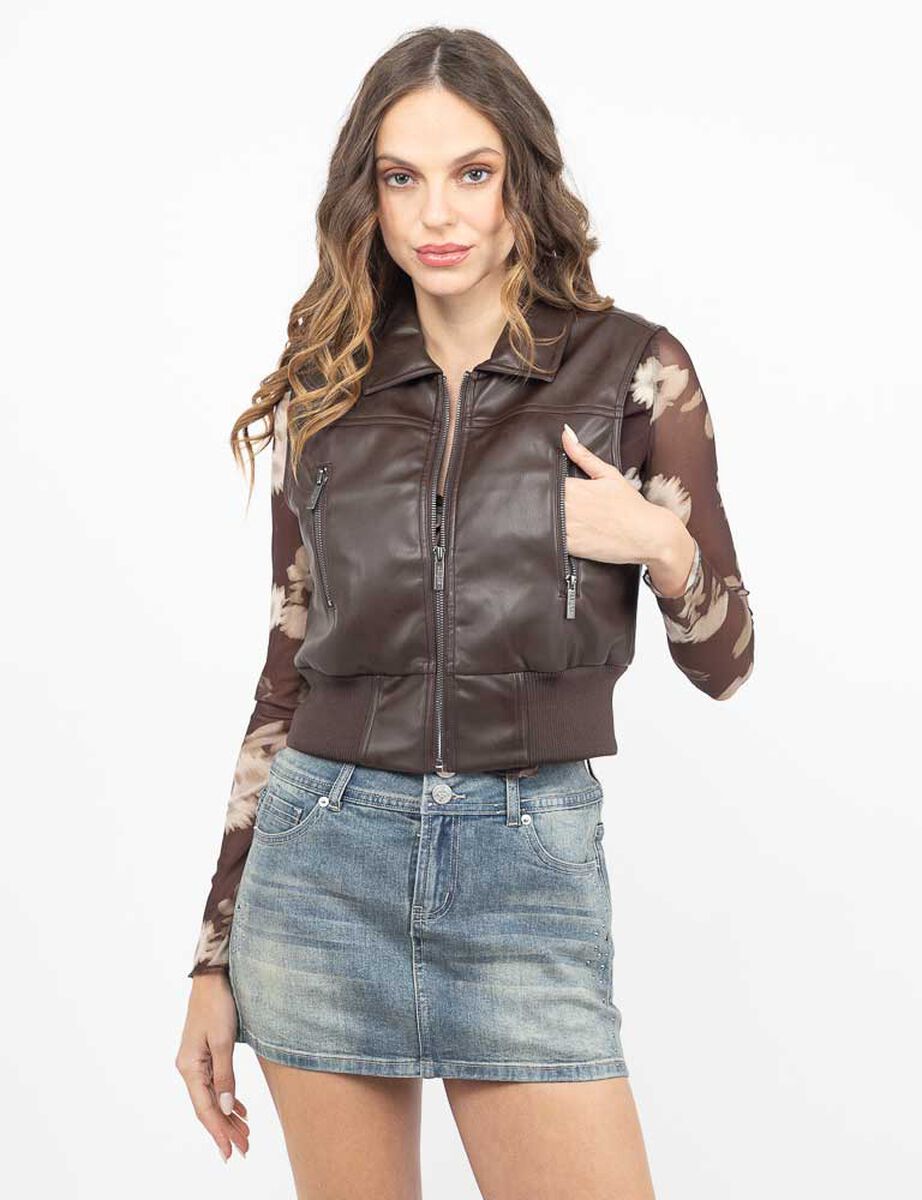 Parka Ecocuero Sin Mangas Mujer Soviet