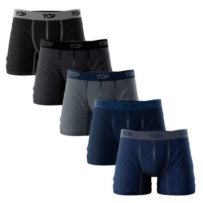 Pack 5 B&oacute;xers Medios Algod&oacute;n Hombre Top