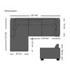 Sofá Seccional Izquierdo Living Factory Eko 3 Cuerpos Gris