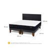 Cama Europea CIC Base Dividida King Premium + Respaldo Villarrica Negro