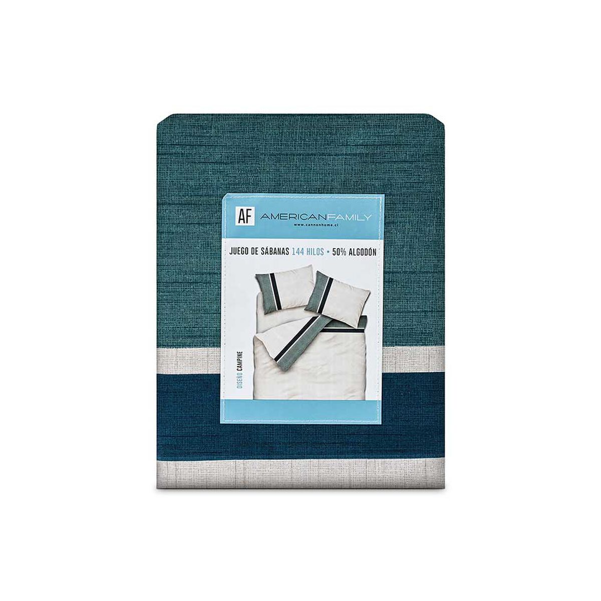 Juego de S&aacute;banas American Family King Campine 144 Hilos Verde