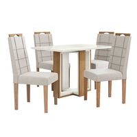 Juego de Comedor Yardas Parma 4 Sillas Off White