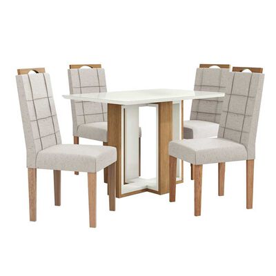 Imagen 1 del producto Juego de Comedor Yardas Parma 4 Sillas Off White