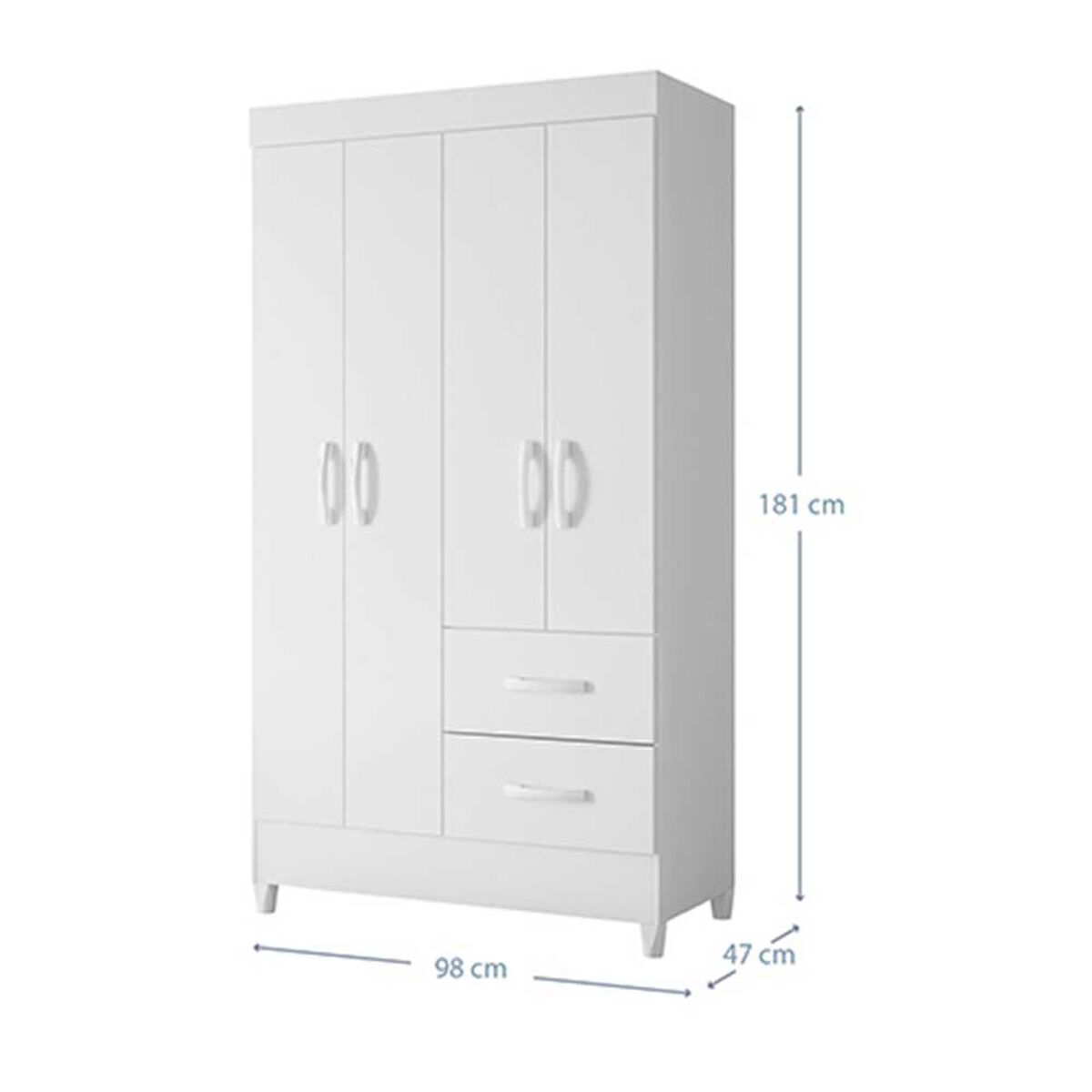 Clóset Vekkahome Mobi 4 Puertas 2 Cajones Blanco