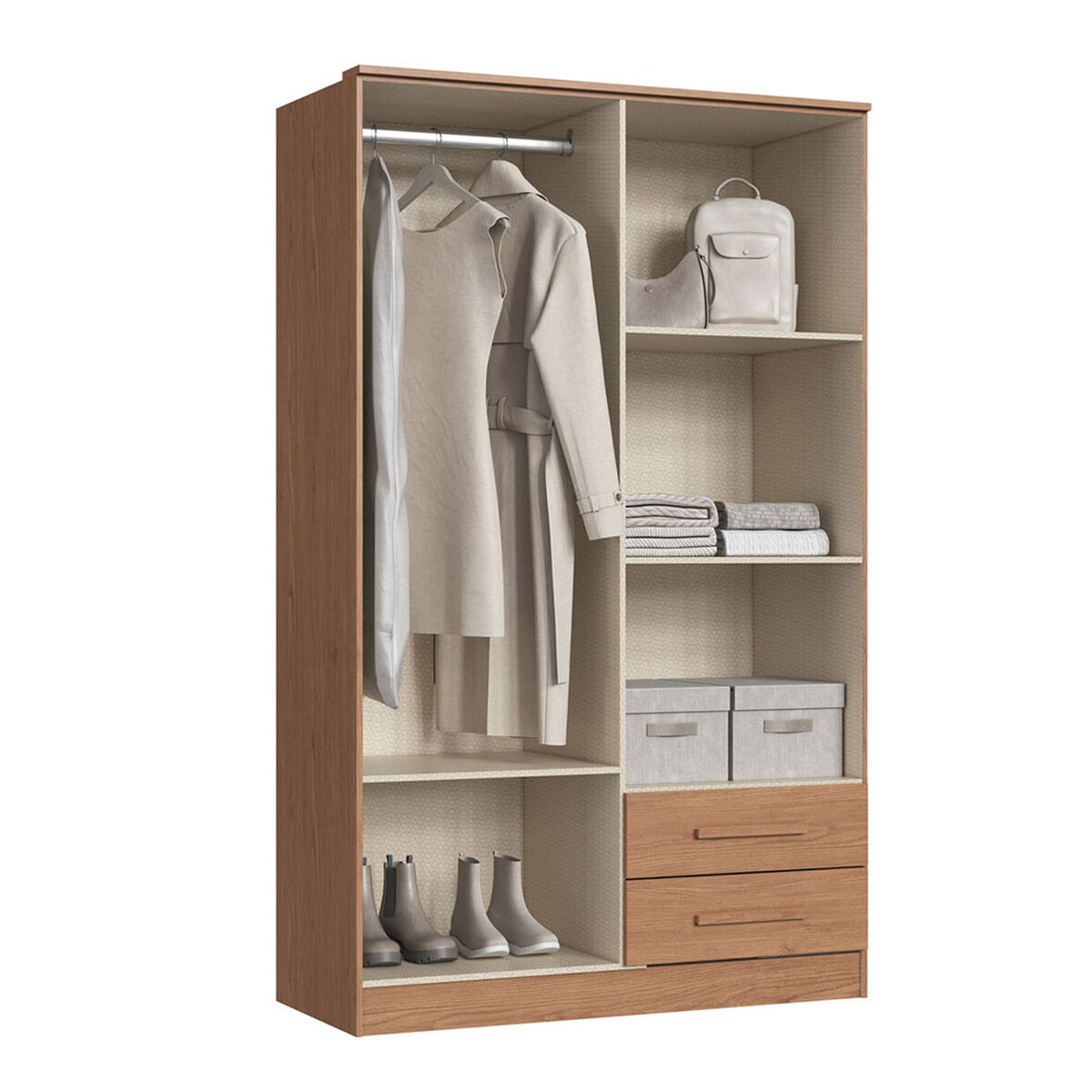Closet Vekkahome Americano 4 Puertas 2 Cajones Caf&eacute;
