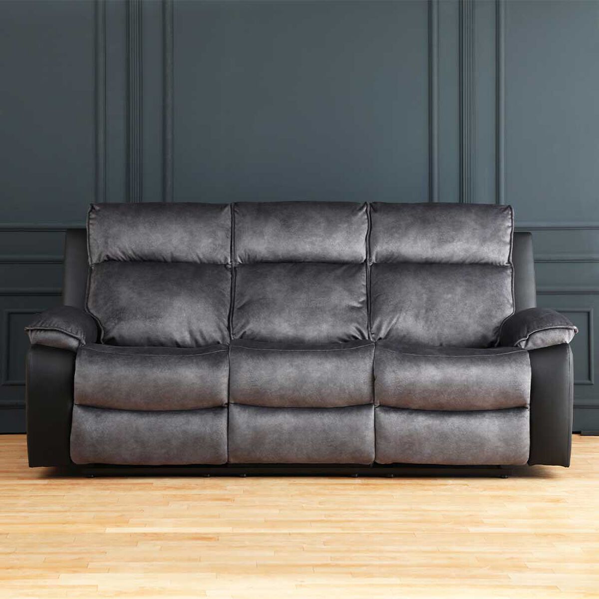 Sofá Reclinable Zoy Home Brunei 3 Cuerpos Negro