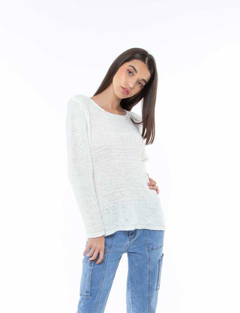 Sweater Liso Cuello Redondo Mujer Icono
