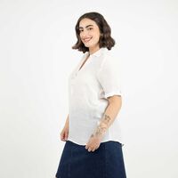 Blusa Manga Corta Mujer Extralindas Ecru, Fucsia, Negro