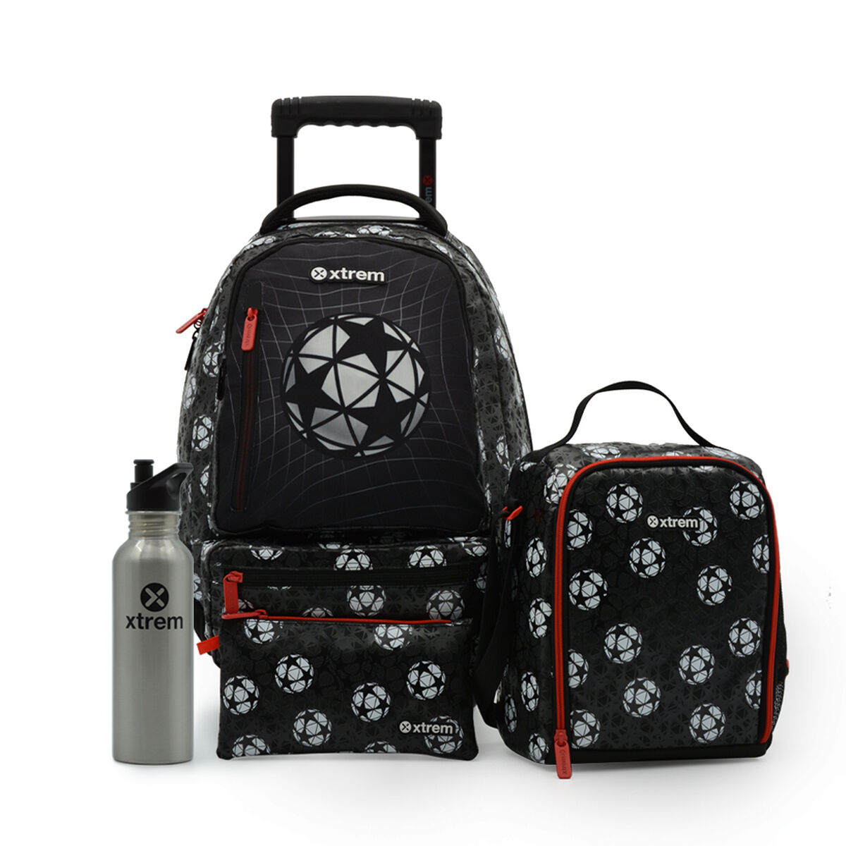Set Escolar Mochila + Lonchera + Estuche + Botella de Agua Xtrem