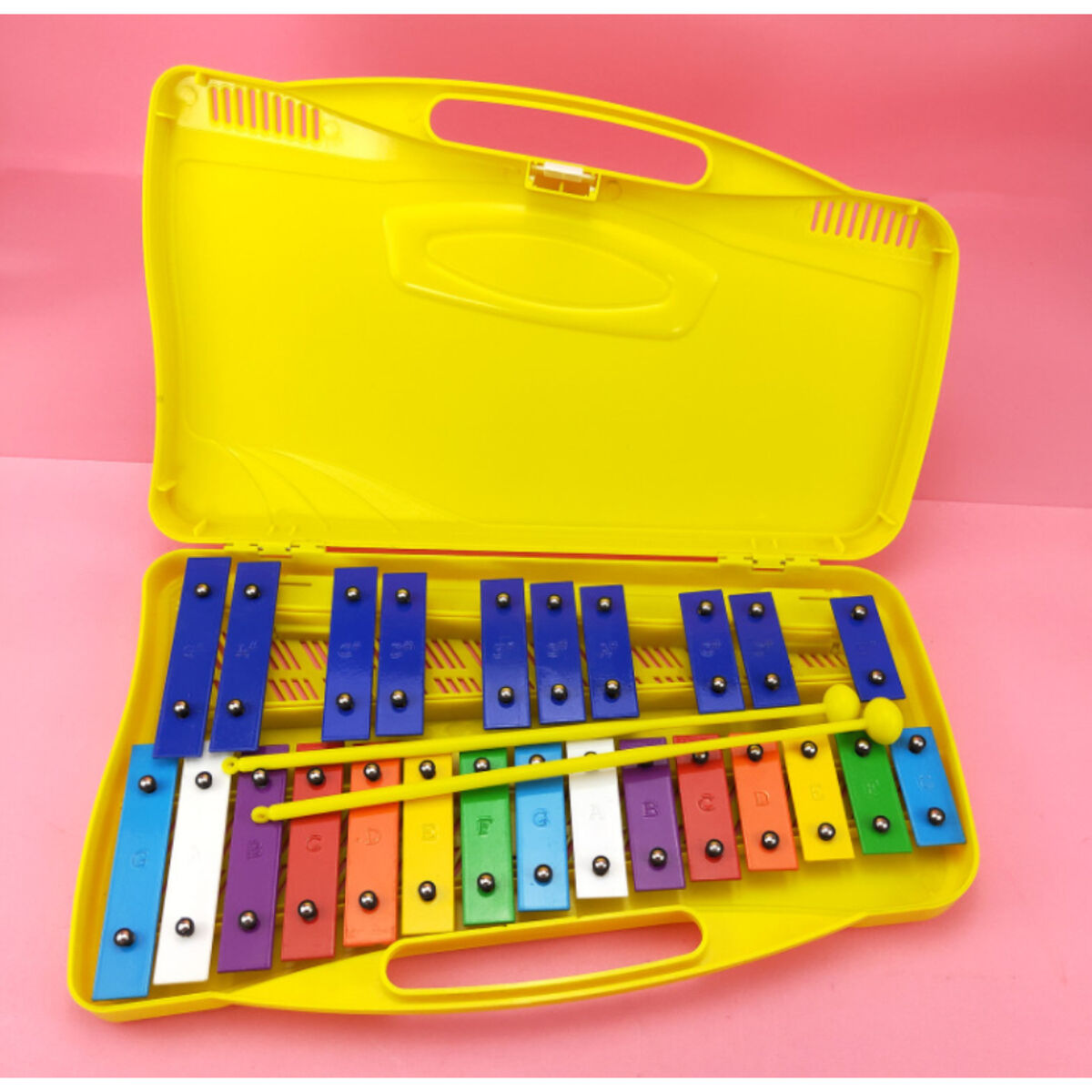 Metal&oacute;fono Cromatico 25 Notas Infantil Amarillo Klip Klap
