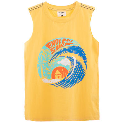 Polera Sin Mangas de Algodón Niño Chess Banana