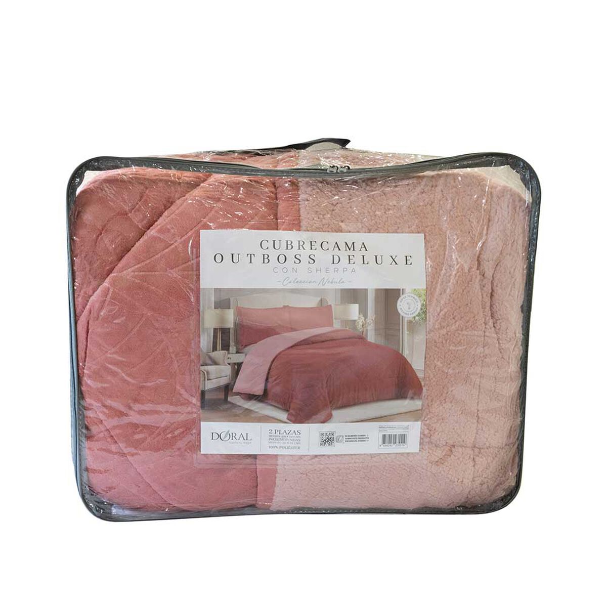 Cubrecama Doral 1.5 Plazas Outboss Estampado Nebula Sherpa D1