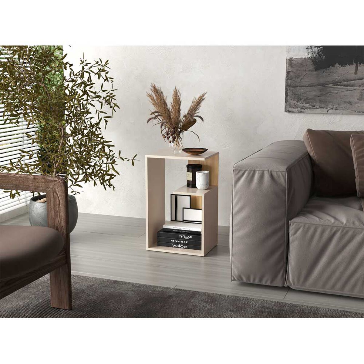 Mesa Lateral Tuhome Adel Melamina Capri Y Fresno Europeo&nbsp;