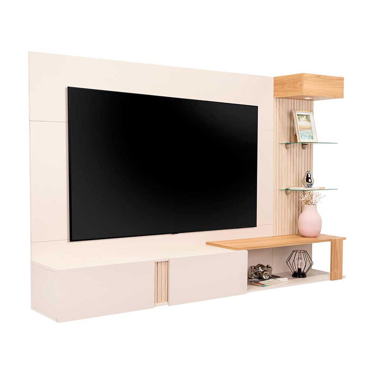 Panel TV Tuhome Isolde Hasta 70" 2 Puertas Capri Fresno