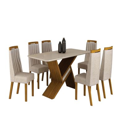 Juego de Comedor Altavision Agata 6 Sillas Blanco