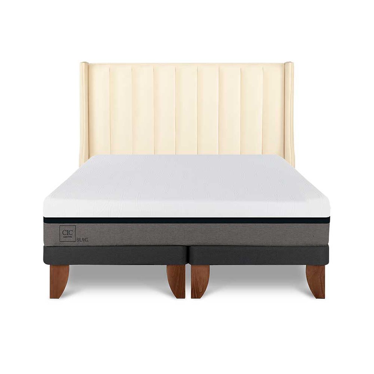 Cama Europea CIC Base Dividida King Balance + Respaldo Panaro