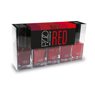 Imagen 1 del producto Set de 5 esmaltes Nail Lacquer en tonos rojos Petrizzio
