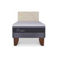 Cama Europea CIC 1,5 Plazas Ortopedic Advance + Respaldo Villarrica Alpino