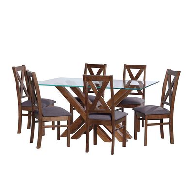 Juego de Comedor Latam Home Merida 6 Sillas Gris Oscuro