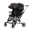 Coche Doble con Mesita de Comer Reclinable Negro LuBabycas