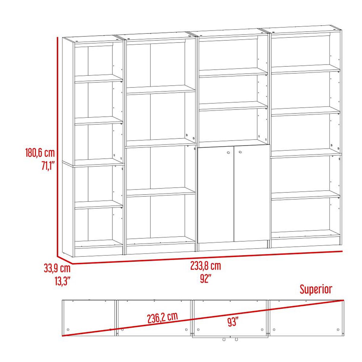 3 Estantes + Estante 2 Puertas TuHome Home Blanco
