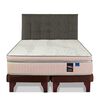 Cama Europea Flex Base Dividida King M&aacute;ximo Cobre + Respaldo Design Grafito