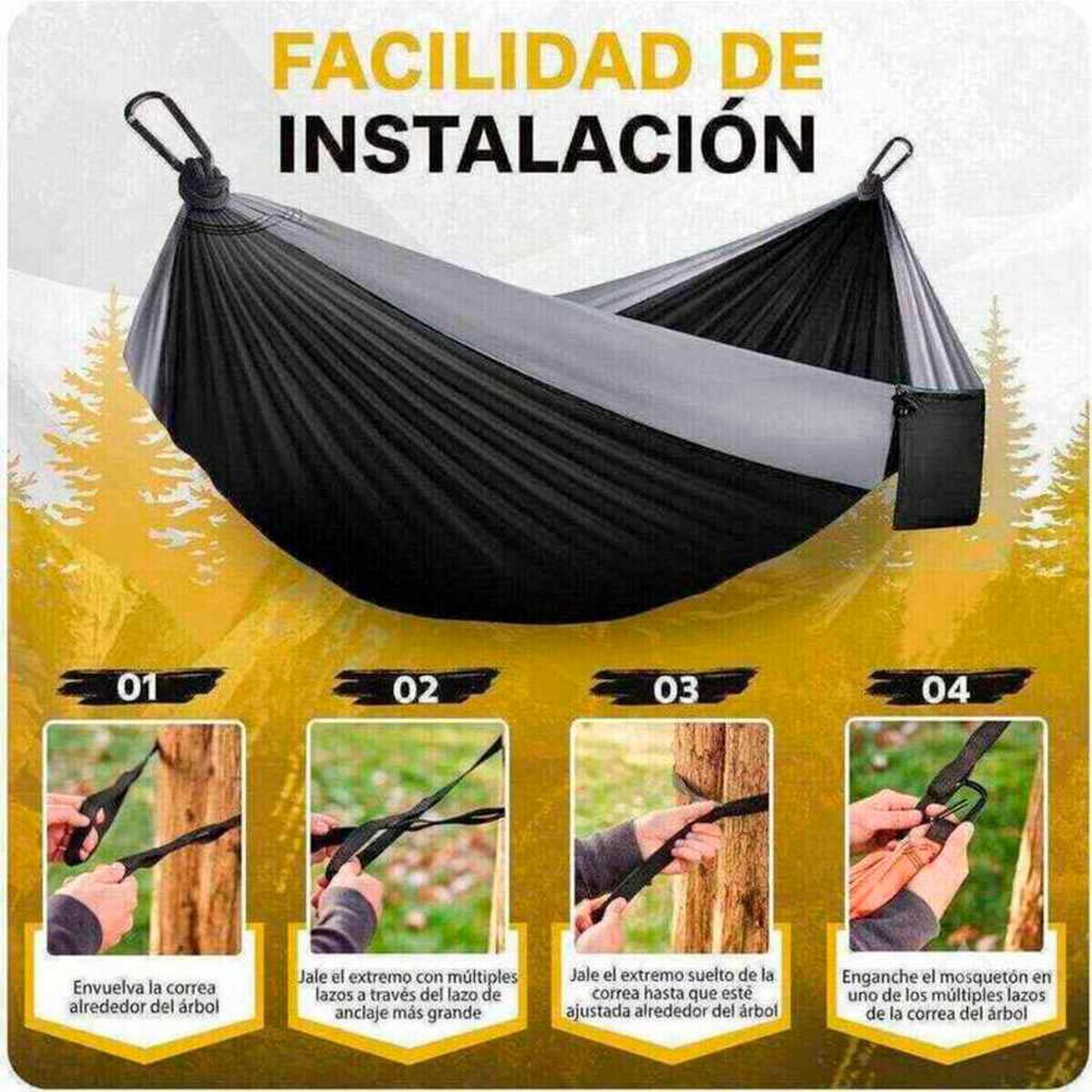 Hamaca Compacta Negra Pro Outdoor