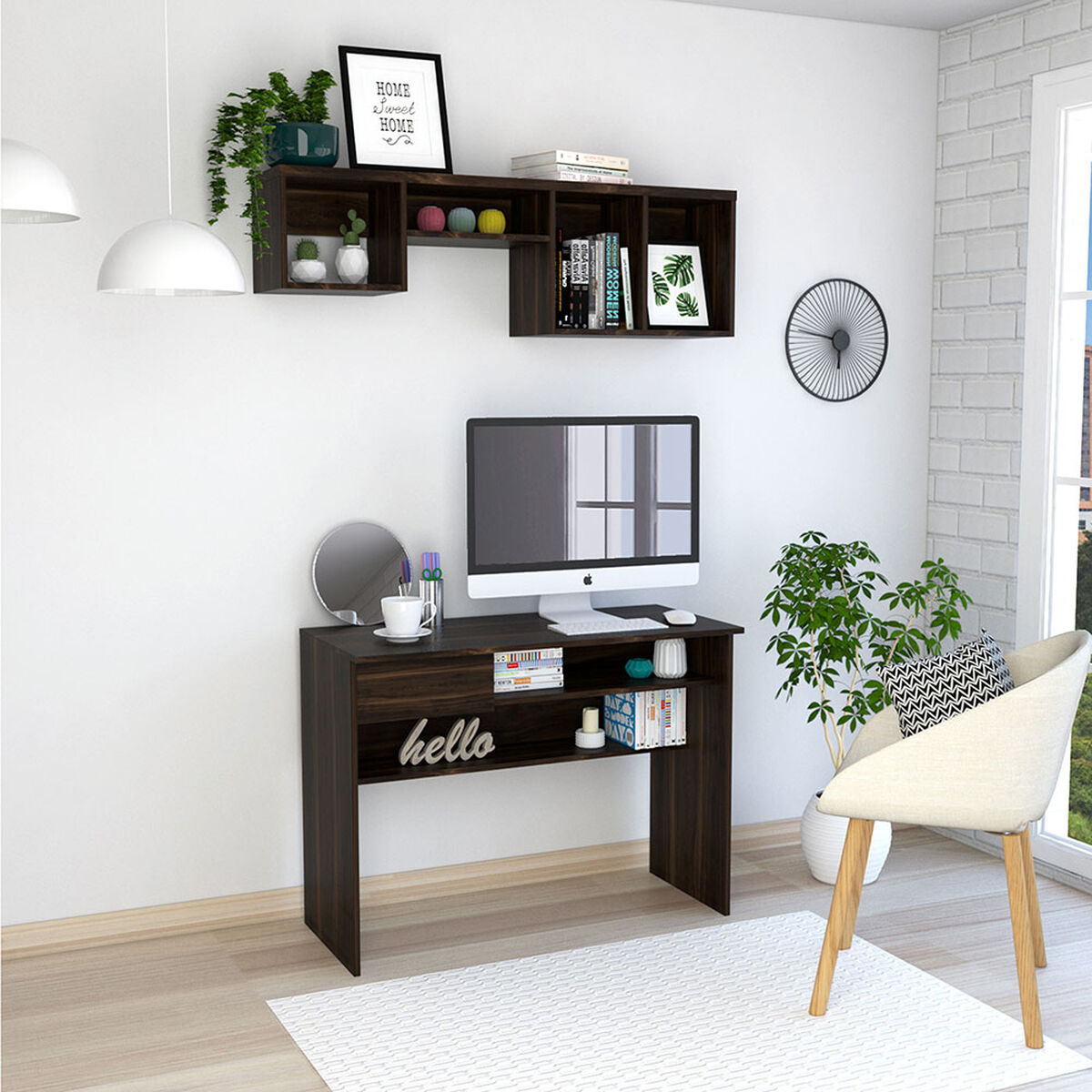 Escritorio Office 5  + Repisa Wall 1B