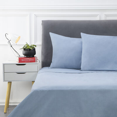 Imagen 1 del producto Juego de Sábanas Casanova 144 Hilos 1 Plaza Lisa Azul, Crudo, Gris, Pale, Rosa