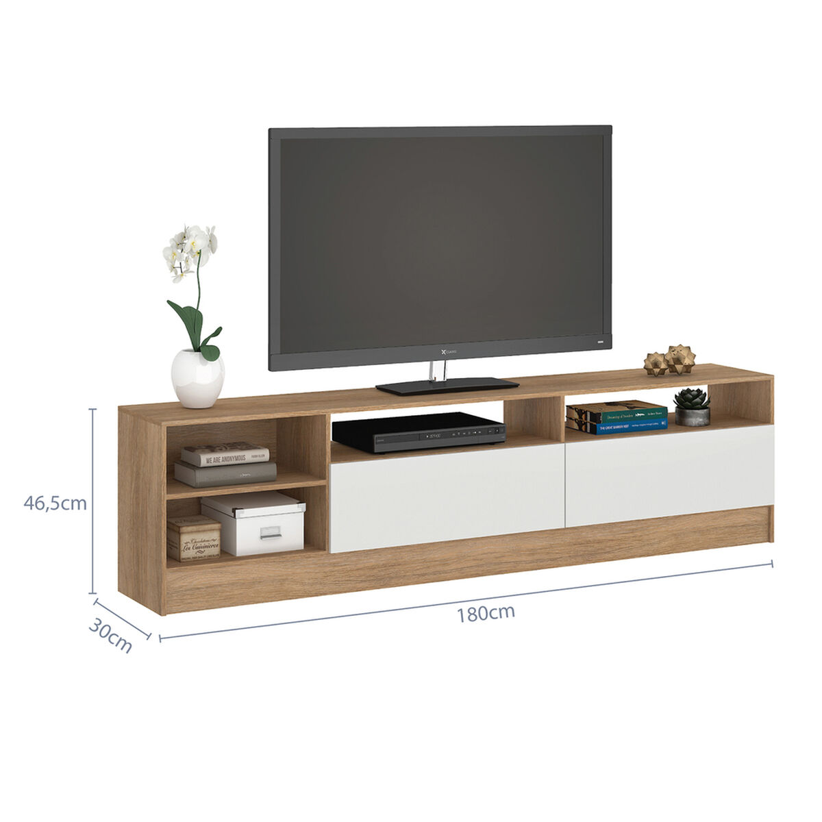 Rack TV Vekkahome Moyan 75 pulgadas Café