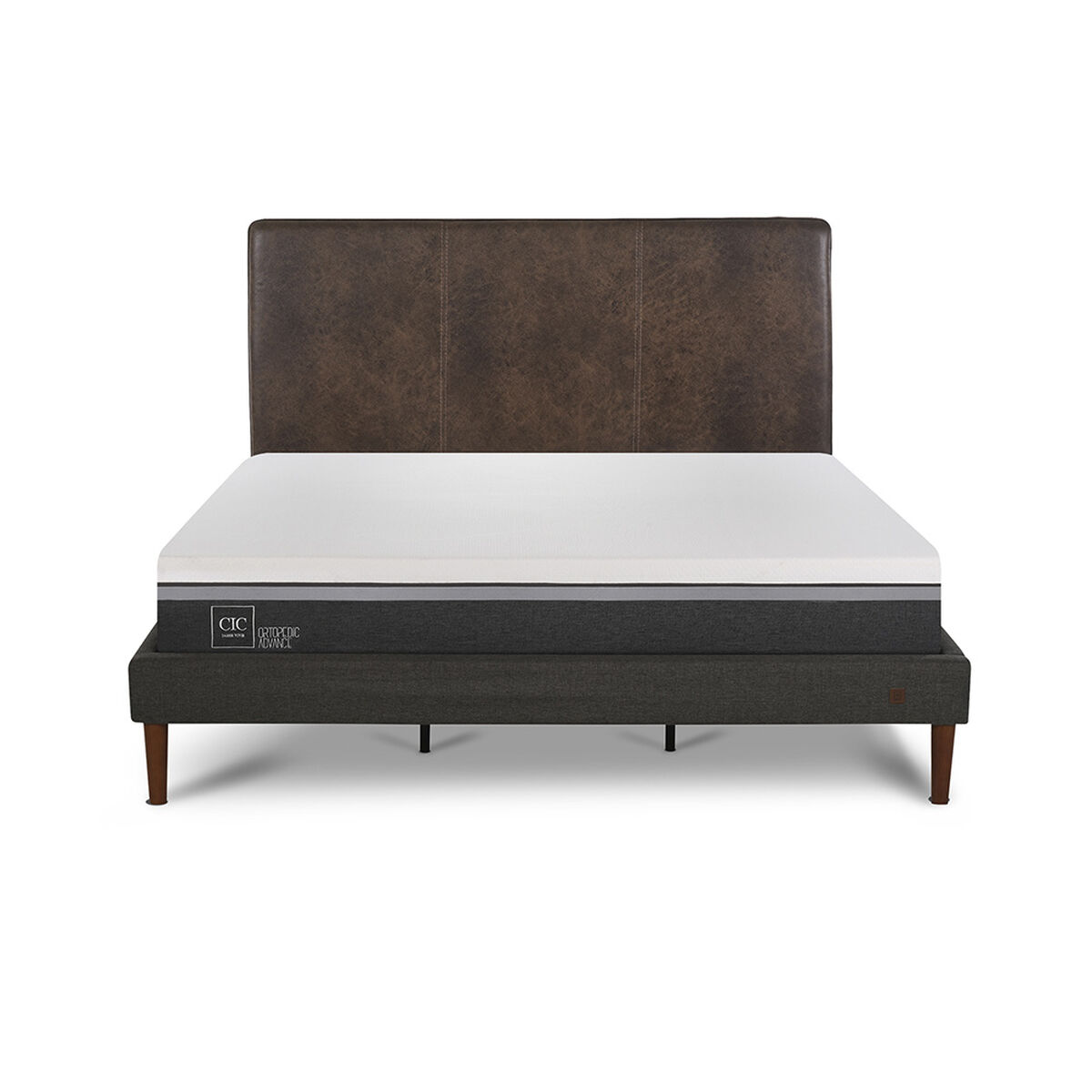 Cama Europea CIC King Ortopedic Advance + Respaldo Baker