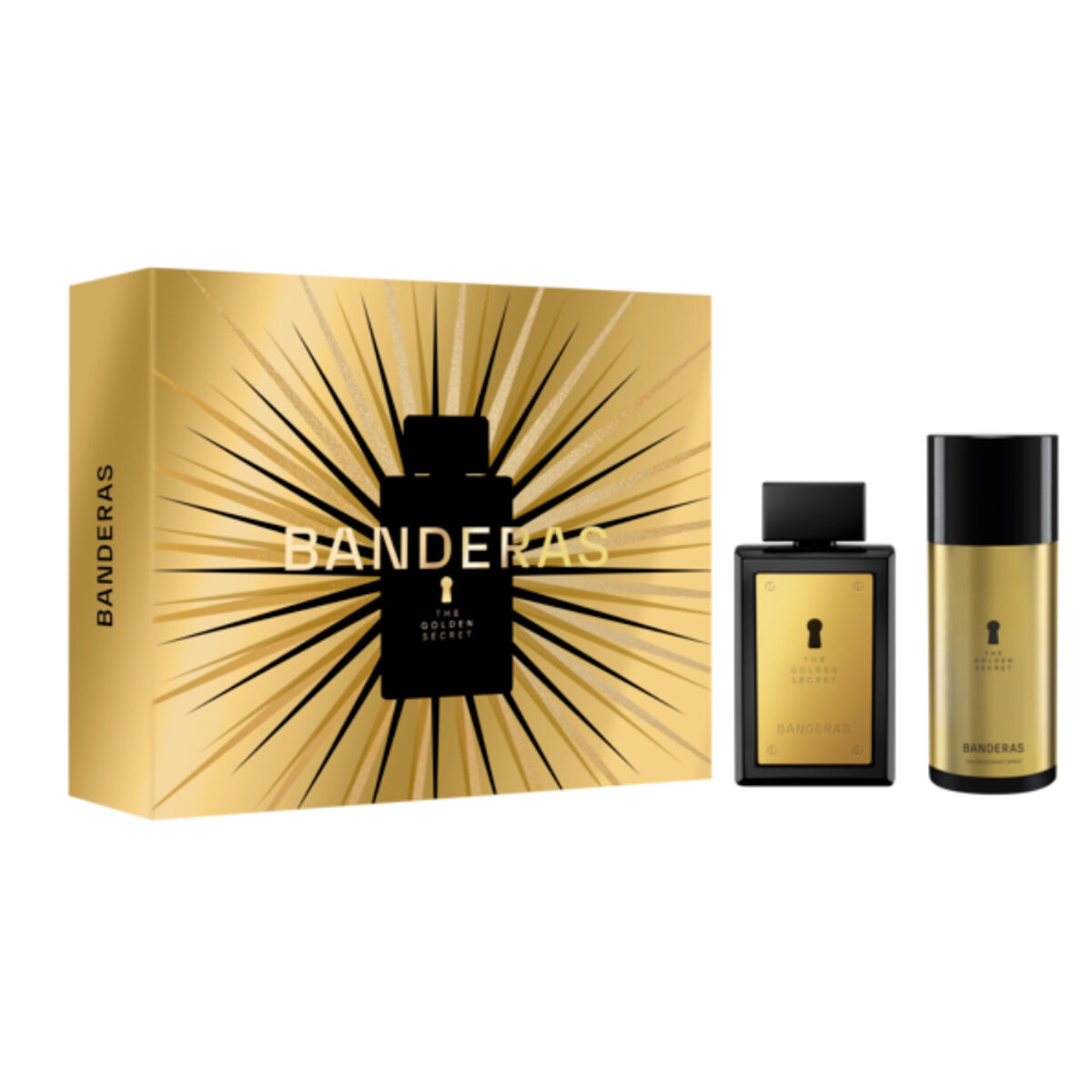 Set Perfume Antonio Banderas Hombre The Golden Secret EDT 100 ml + 24h Desodorante Spray 150 ml
