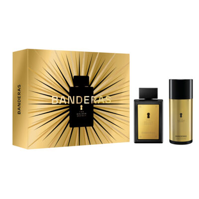 Set Perfume Antonio Banderas Hombre The Golden Secret EDT 100 ml + 24h Desodorante Spray 150 ml