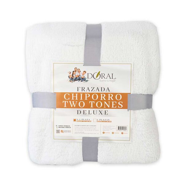 Frazada Poliéster Doral 1,5 Plazas Deluxe Blanco