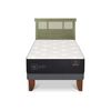 Cama Europea CIC 1,5 Plazas Premium + Respaldo Dublin Olivo