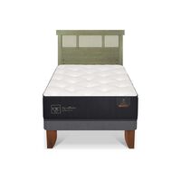 Cama Europea CIC 1,5 Plazas Premium + Respaldo Dublin Olivo